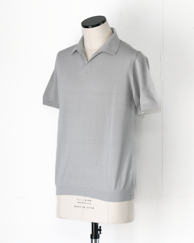 MOON CASTLE IC5 Ice Cotton Skipper Polo Neck Light Gray