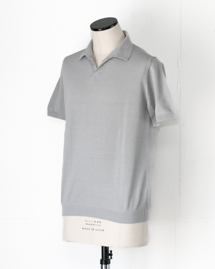 MOON CASTLE IC5 Ice Cotton Skipper Polo Neck Light Gray