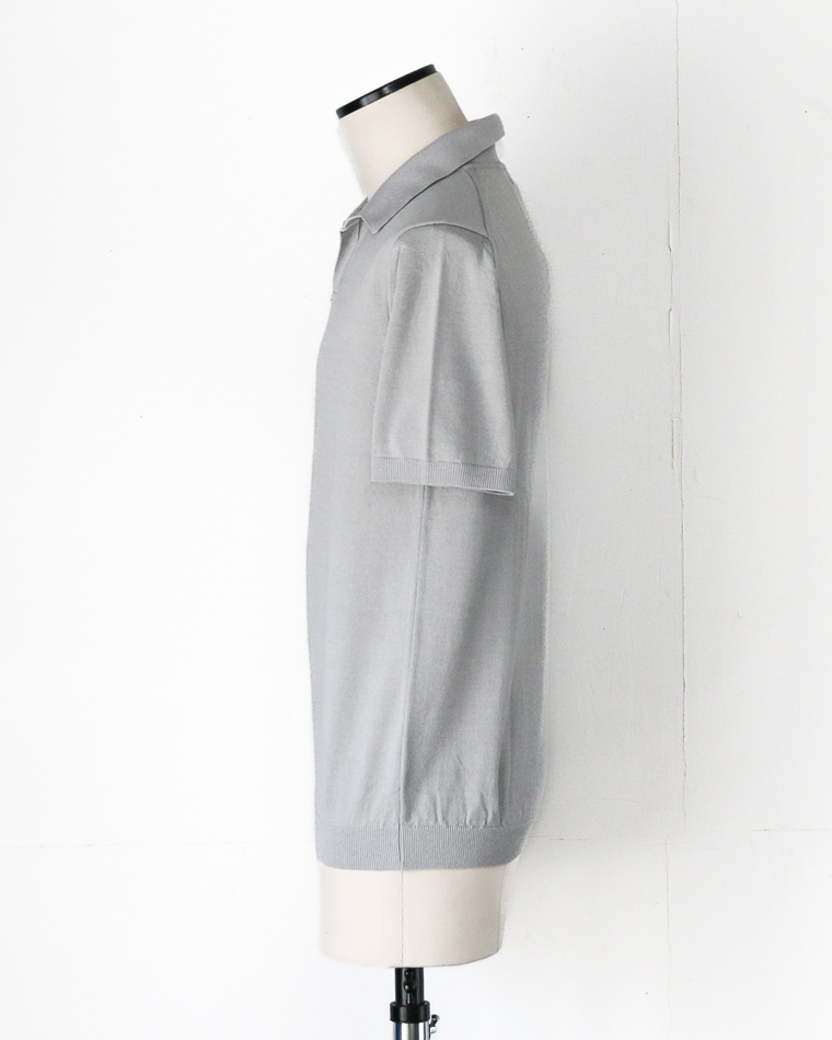 MOON CASTLE IC5 Ice Cotton Skipper Polo Neck Light Gray