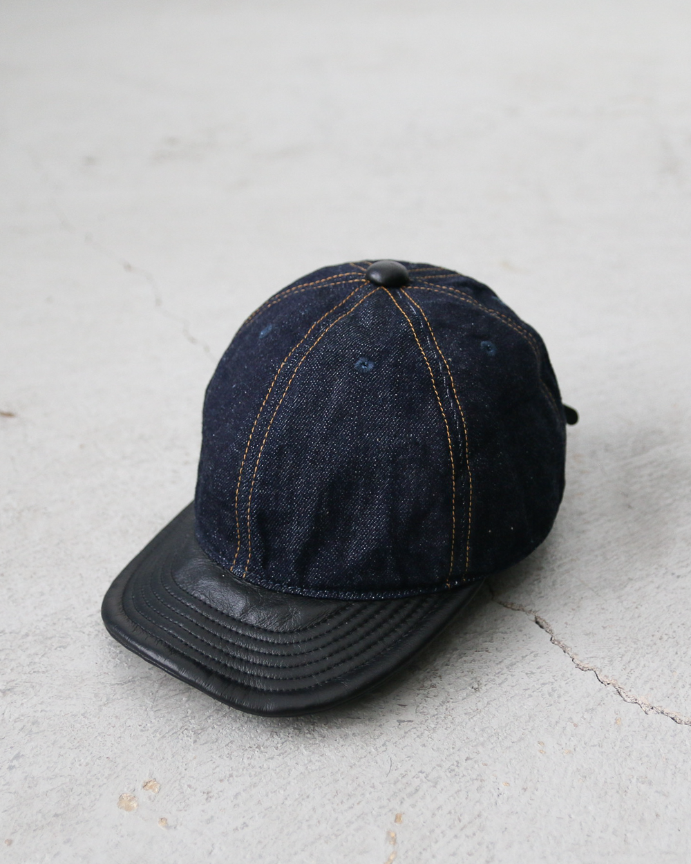 HIGHER ハイヤー HT25020C Denim × Leather Brim Cap