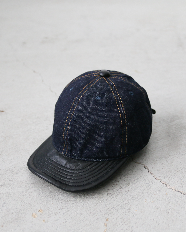 HIGHER ハイヤー HT25020C Denim × Leather Brim Cap