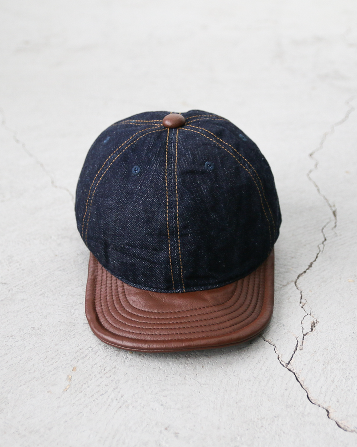 HIGHER ハイヤー HT25020C Denim × Leather Brim Cap