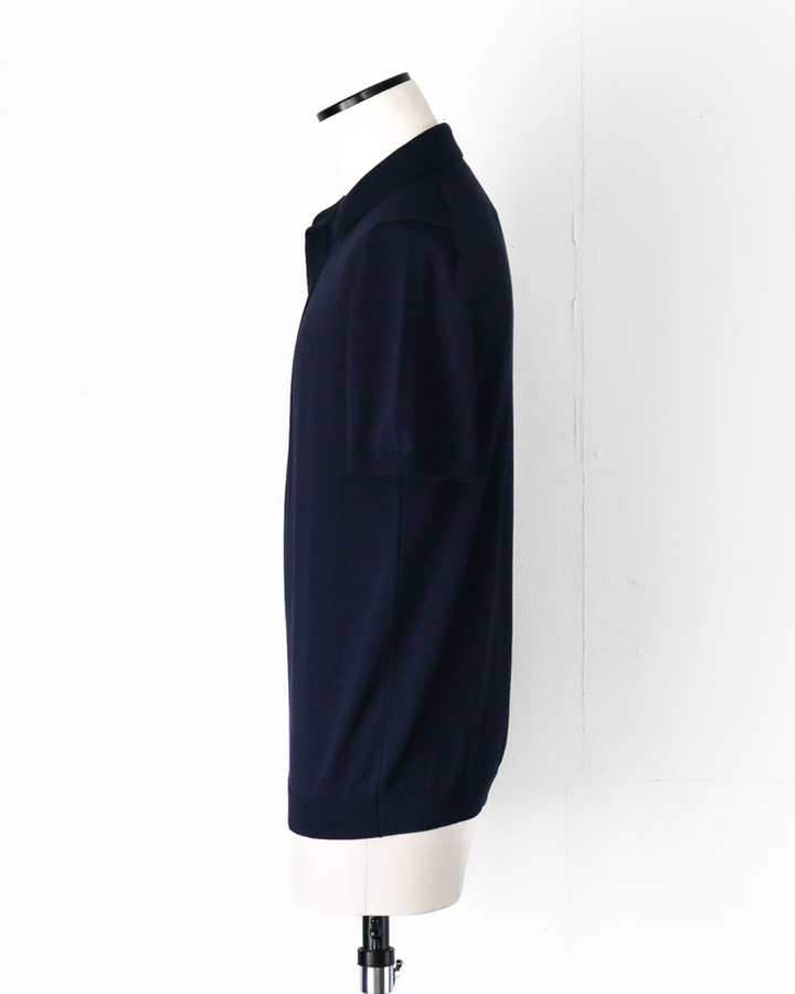 MOON CASTLE IC5 Ice Cotton Skipper Polo Neck Navy