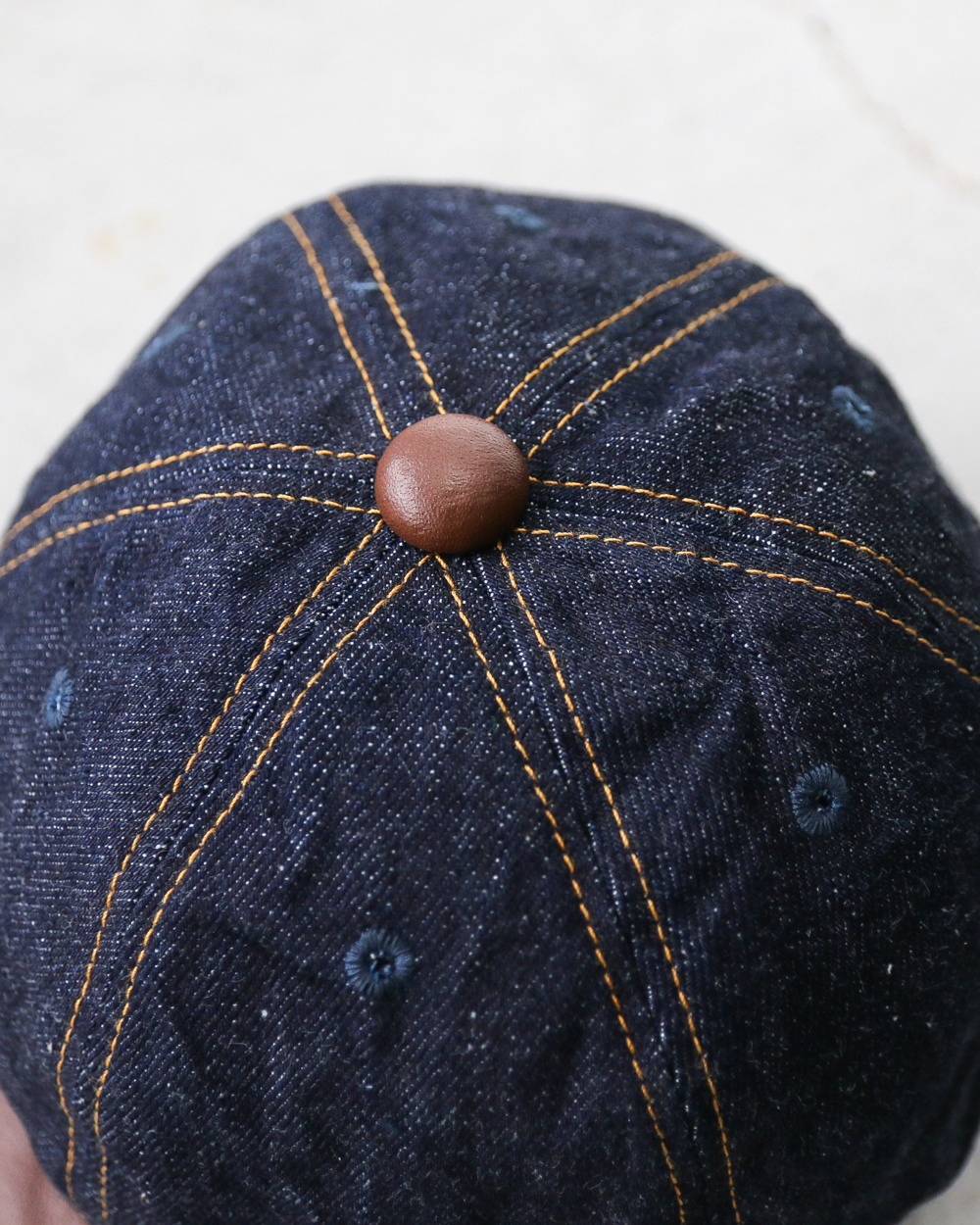 HIGHER ハイヤー HT25020C Denim × Leather Brim Cap