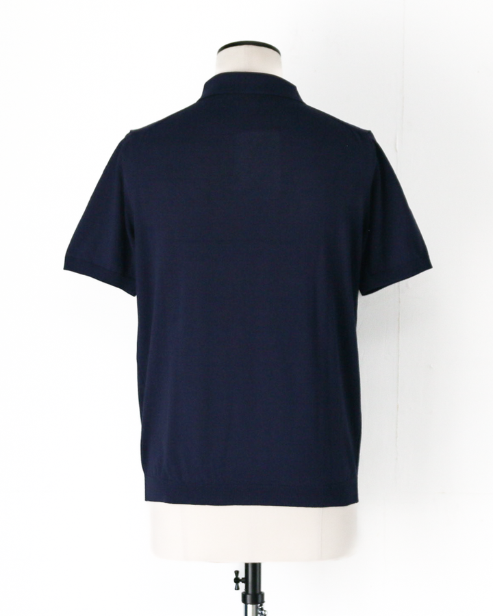 MOON CASTLE IC5 Ice Cotton Skipper Polo Neck Navy
