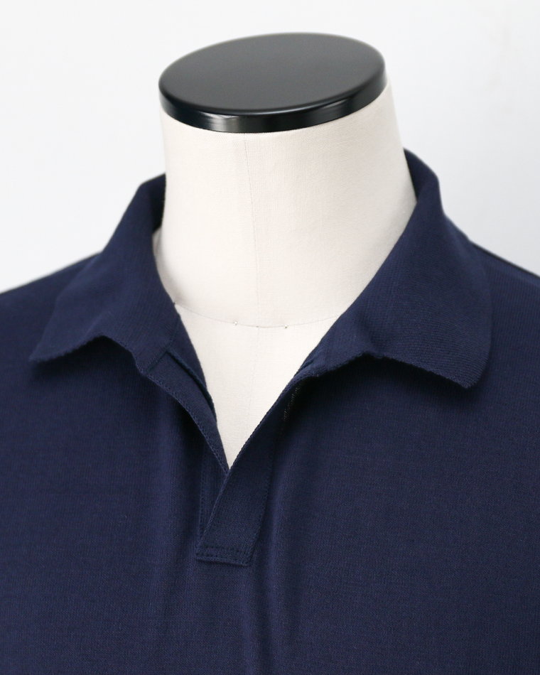 MOON CASTLE IC5 Ice Cotton Skipper Polo Neck Navy