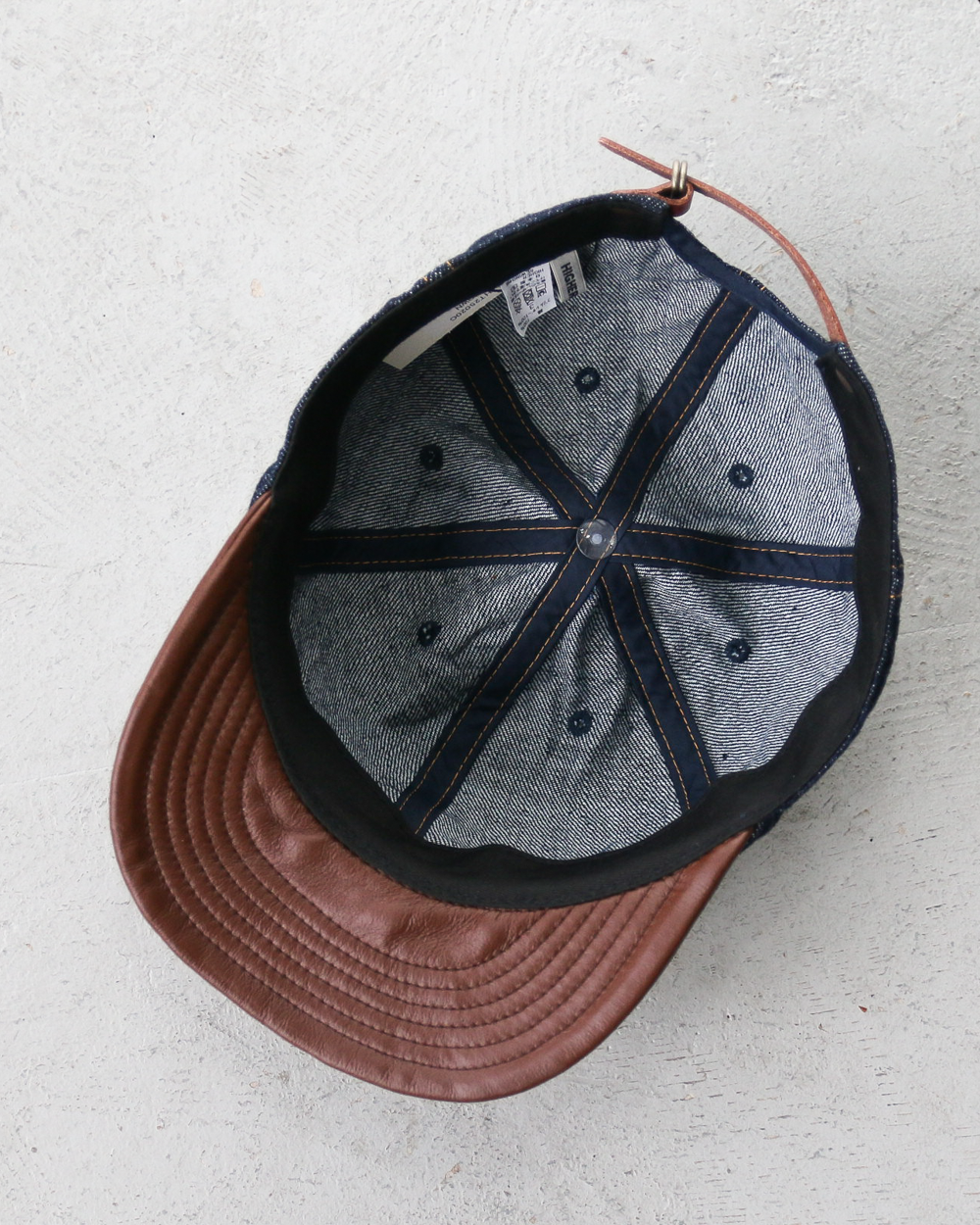 HIGHER ハイヤー HT25020C Denim × Leather Brim Cap
