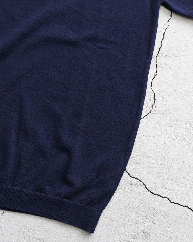 MOON CASTLE IC5 Ice Cotton Skipper Polo Neck Navy
