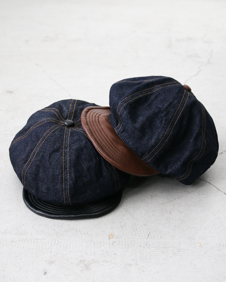 HIGHER ハイヤー HT25020CQ Denim × Leather Brim Casquette
