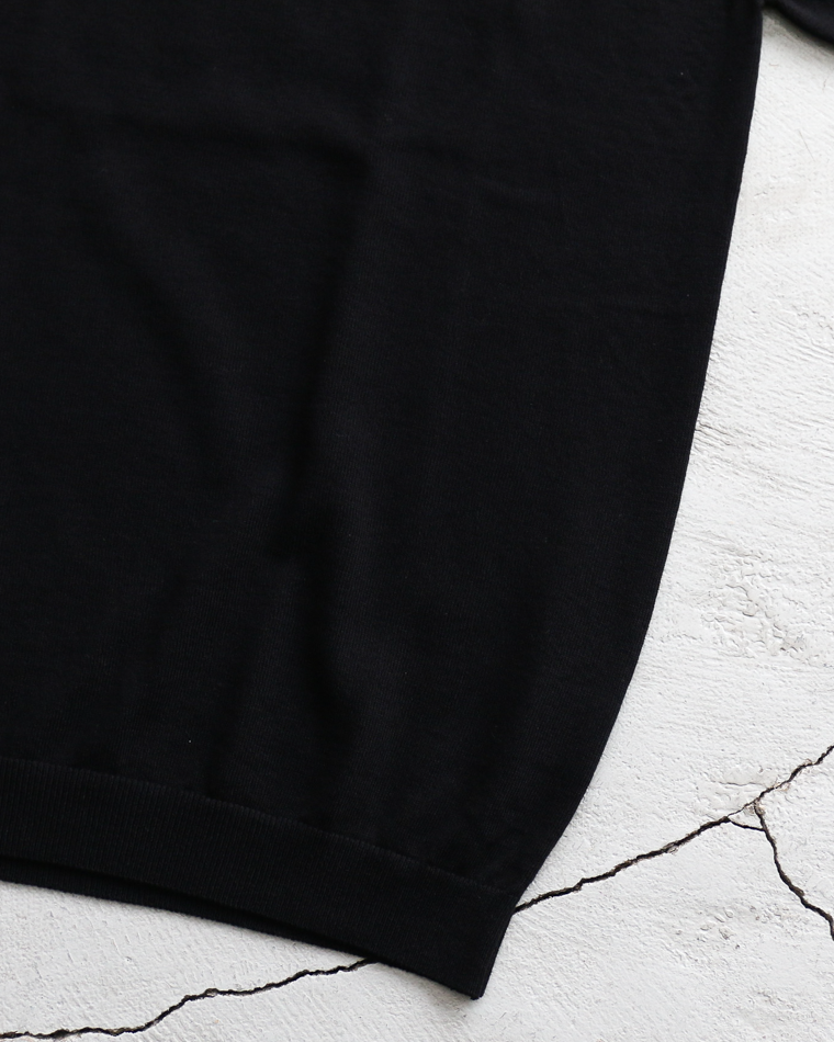 MOON CASTLE IC5 Ice Cotton Skipper Polo Neck Black