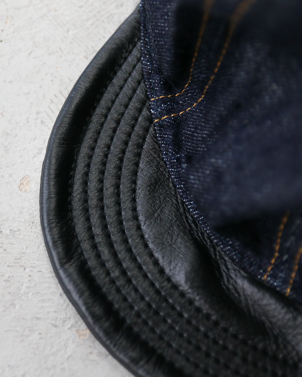 HIGHER ハイヤー HT25020CQ Denim × Leather Brim Casquette