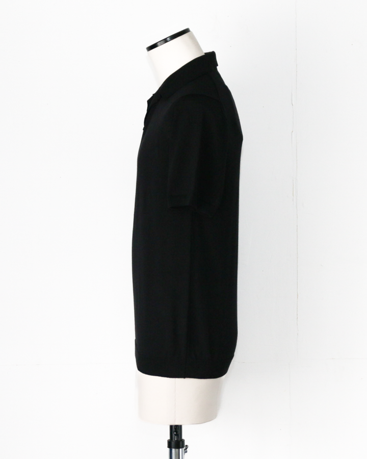 MOON CASTLE IC5 Ice Cotton Skipper Polo Neck Black