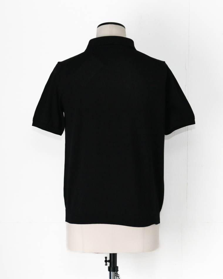MOON CASTLE IC5 Ice Cotton Skipper Polo Neck Black