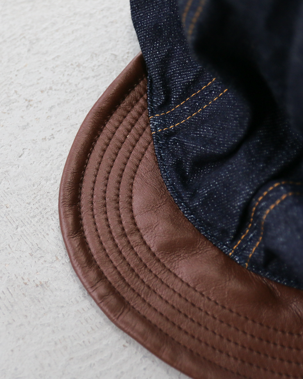 HIGHER ハイヤー HT25020CQ Denim × Leather Brim Casquette