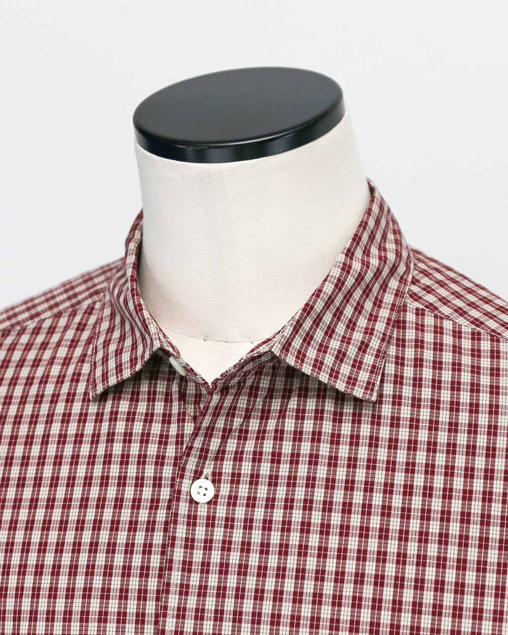 JAMES &amp; CO. STANDARD SHIRT Small Collar Big Shirt -Check- RED