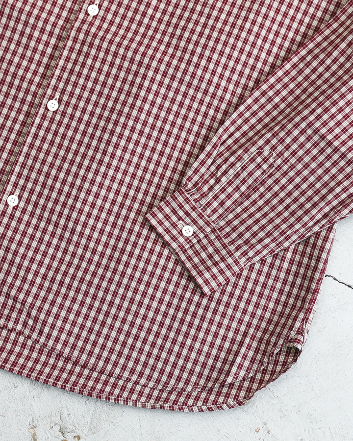 JAMES &amp; CO. STANDARD SHIRT Small Collar Big Shirt -Check- RED
