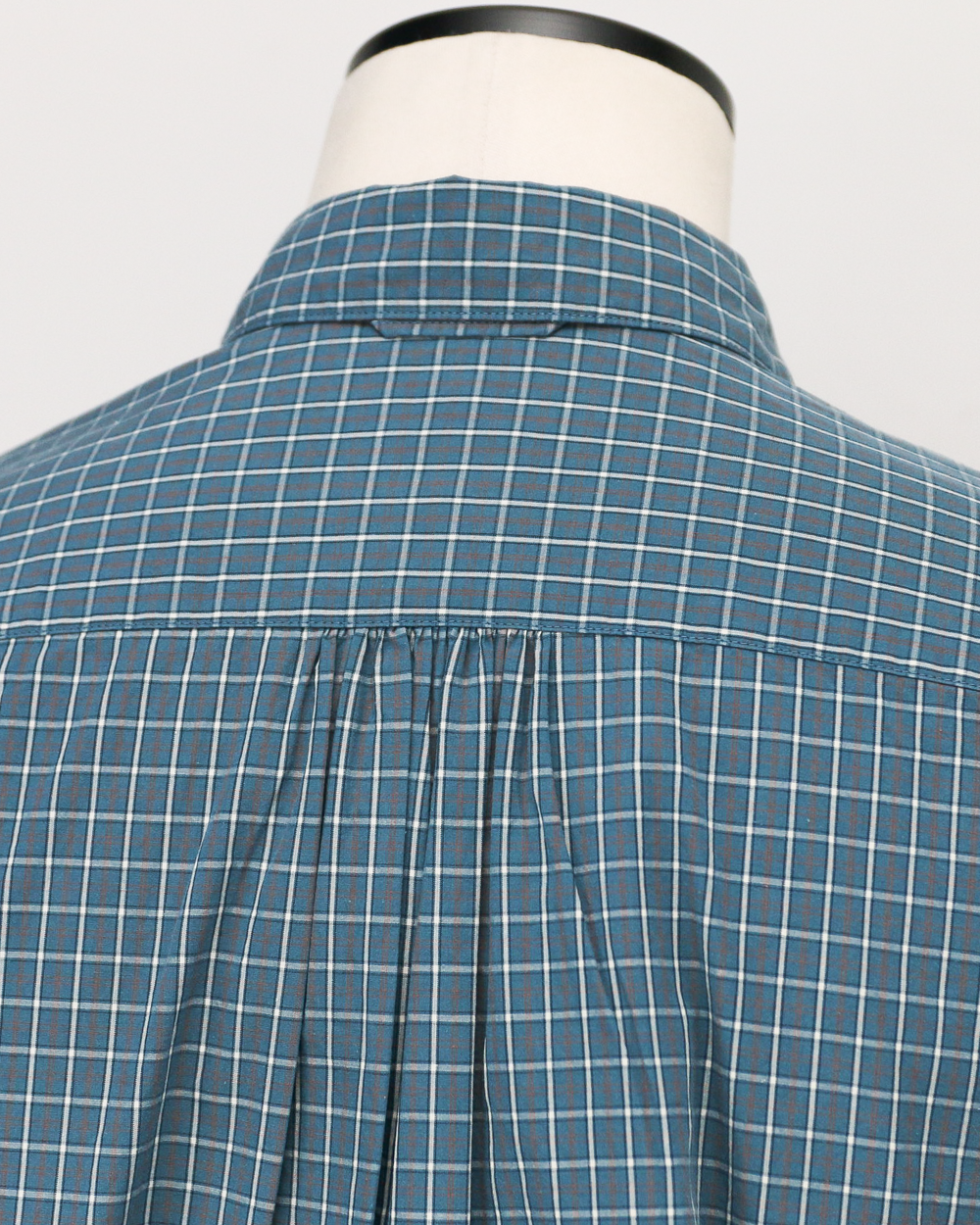 JAMES &amp; CO. STANDARD SHIRT Small Collar Big Shirt -Check- BLUE