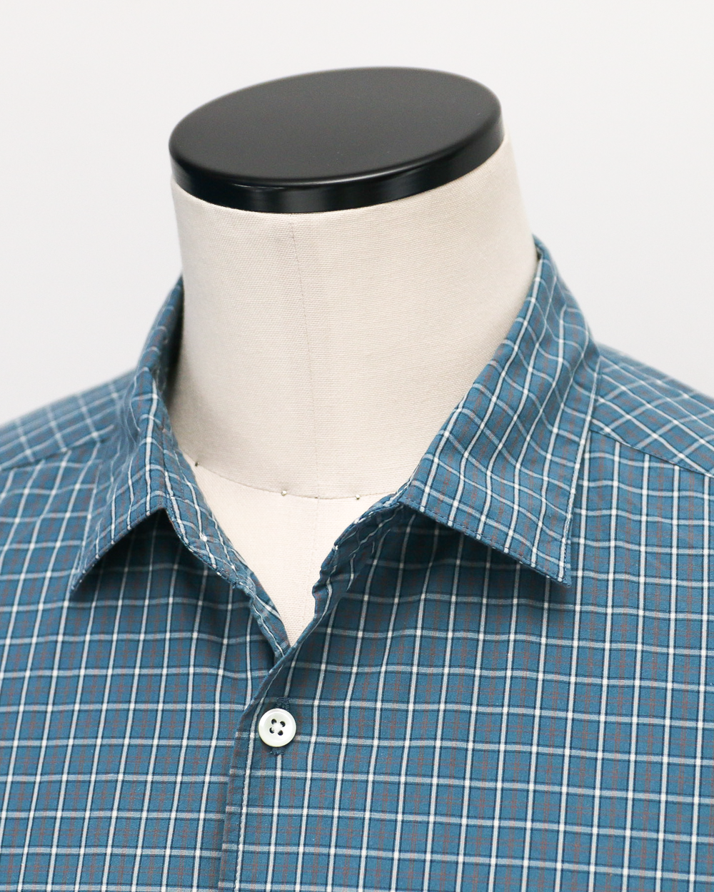 JAMES &amp; CO. STANDARD SHIRT Small Collar Big Shirt -Check- BLUE