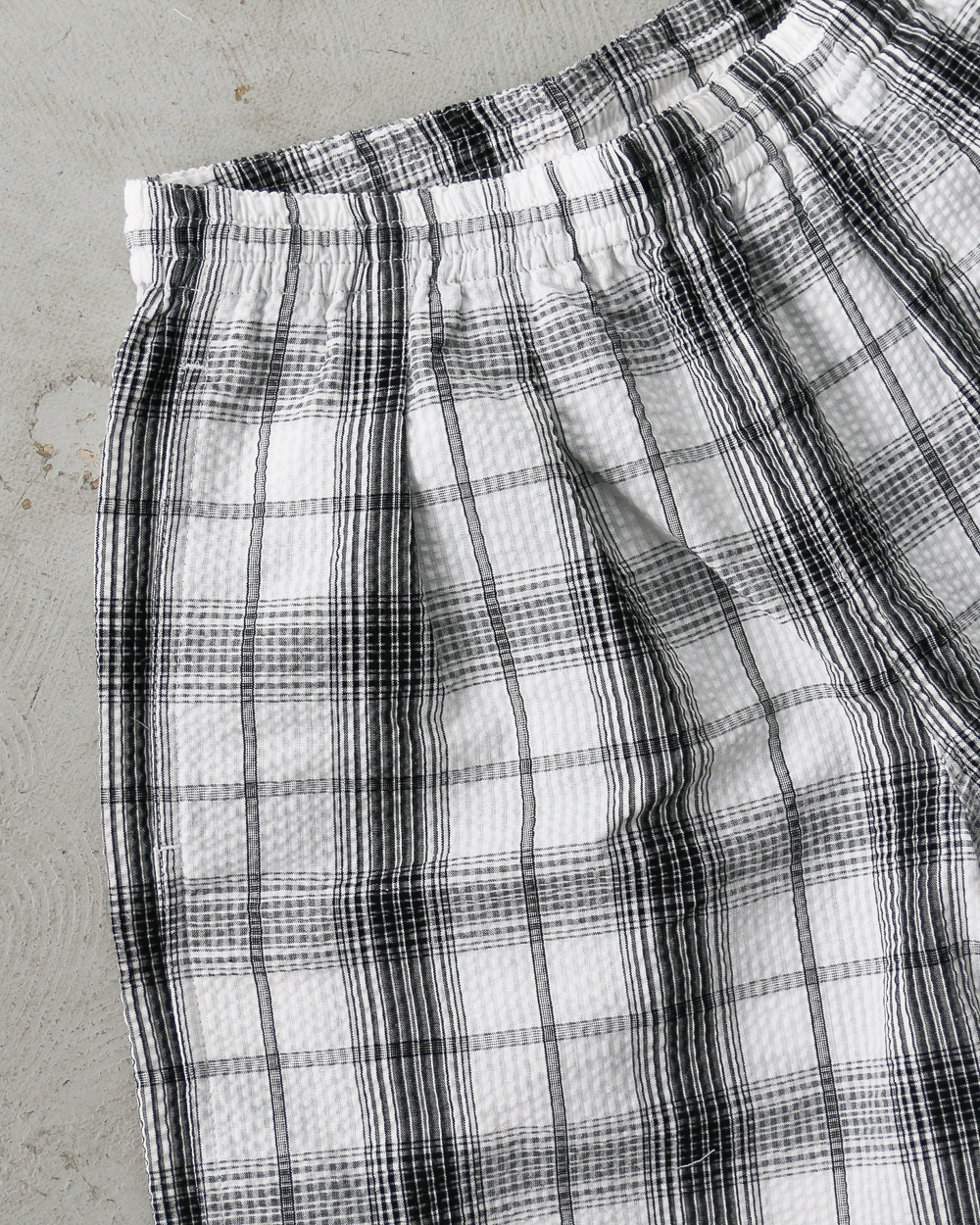 BURLAP OUTFITTER SEERSUCKER PLAID TRACK SHORT White×Black
