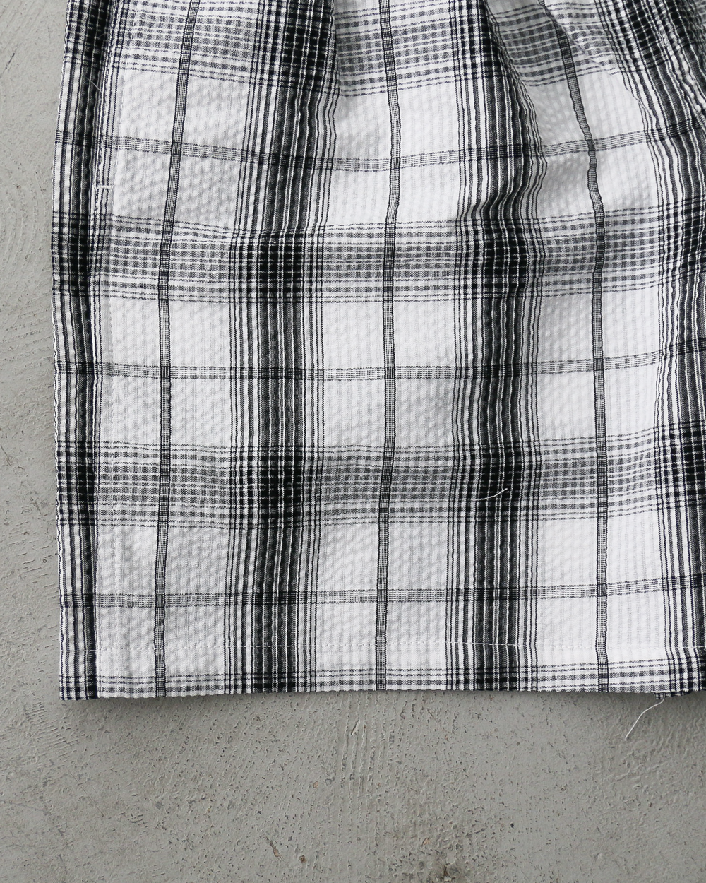 BURLAP OUTFITTER SEERSUCKER PLAID TRACK SHORT White×Black