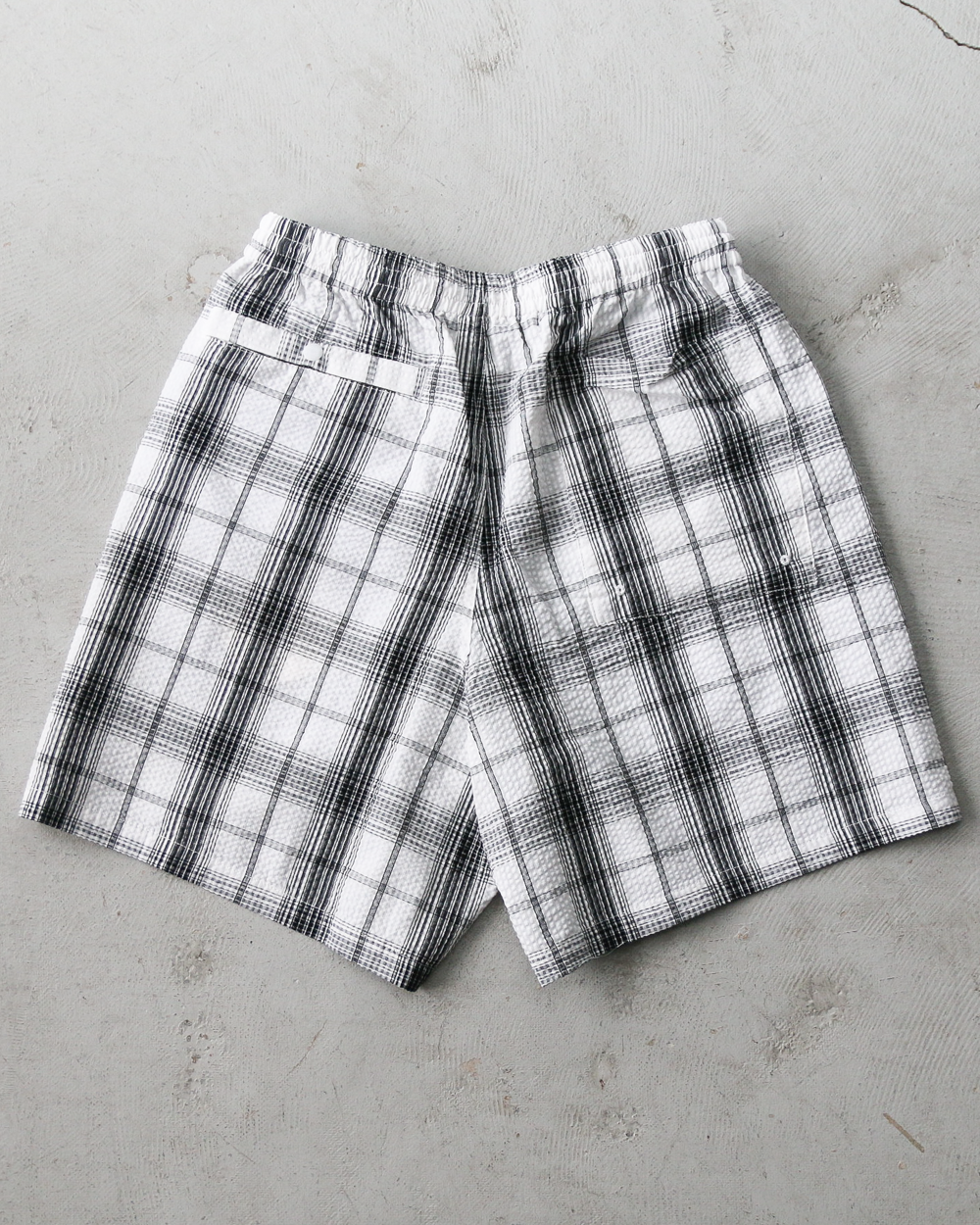 BURLAP OUTFITTER SEERSUCKER PLAID TRACK SHORT White×Black