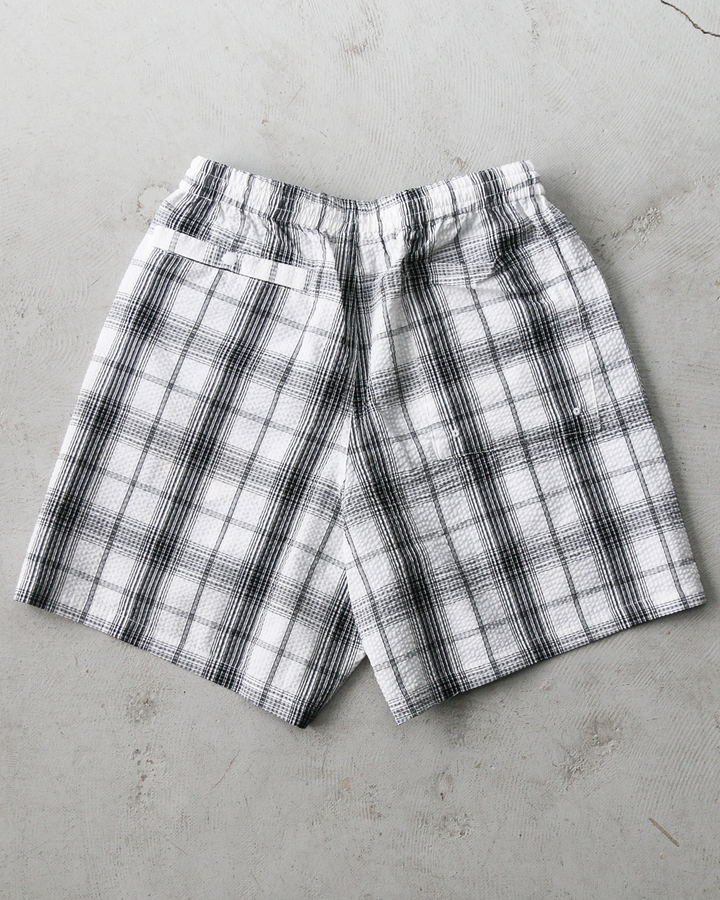 BURLAP OUTFITTER SEERSUCKER PLAID TRACK SHORT White×Black