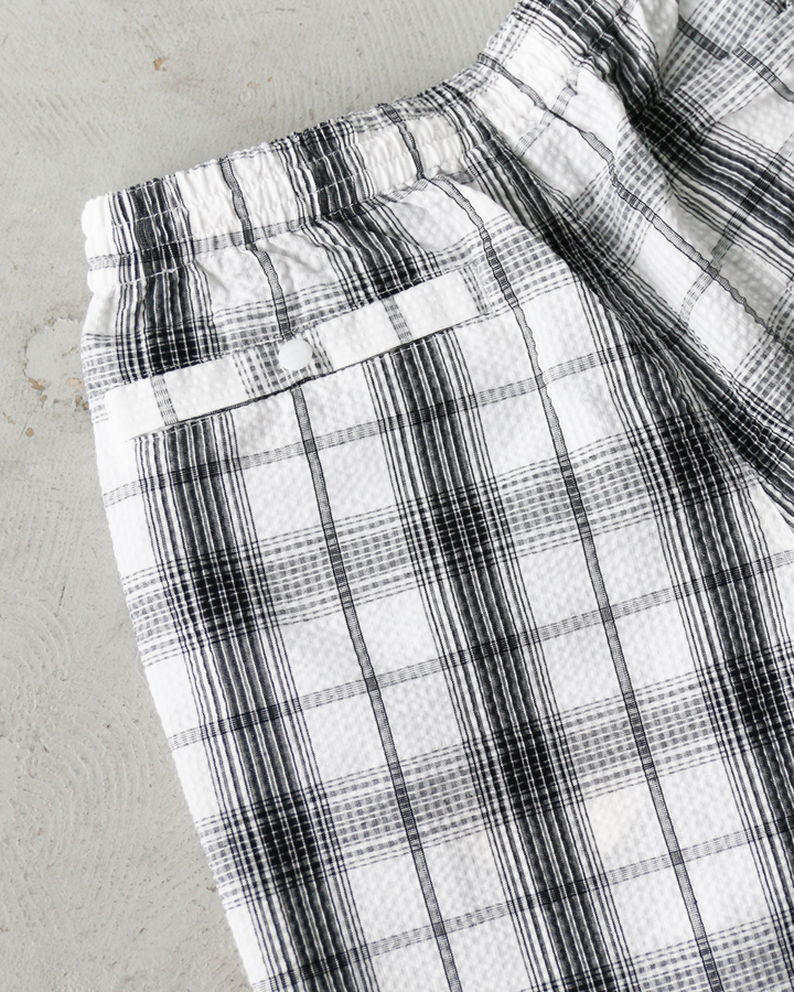 BURLAP OUTFITTER SEERSUCKER PLAID TRACK SHORT White×Black