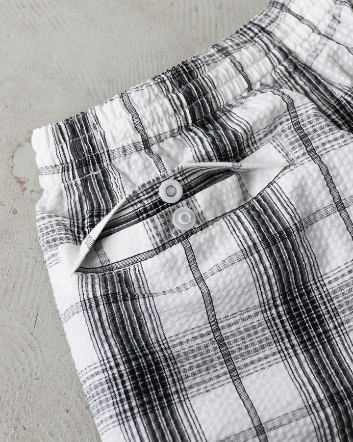 BURLAP OUTFITTER SEERSUCKER PLAID TRACK SHORT White×Black