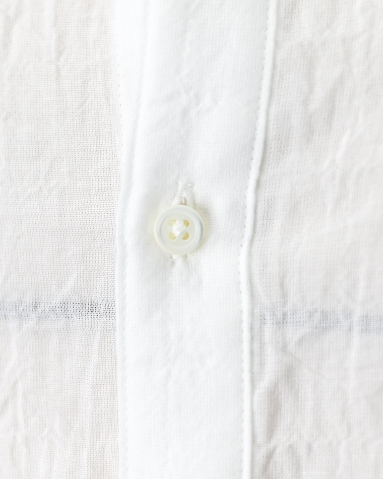 MASTER&amp;CO SHIRRING COTTON WIDE PLAIN SHIRT White