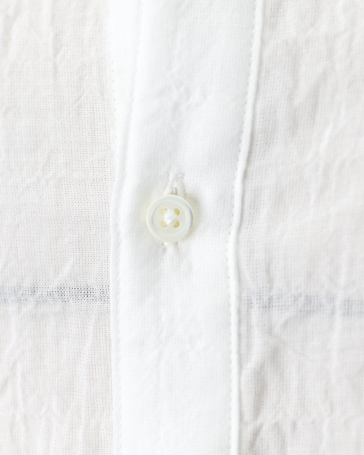 MASTER&amp;CO SHIRRING COTTON WIDE PLAIN SHIRT White