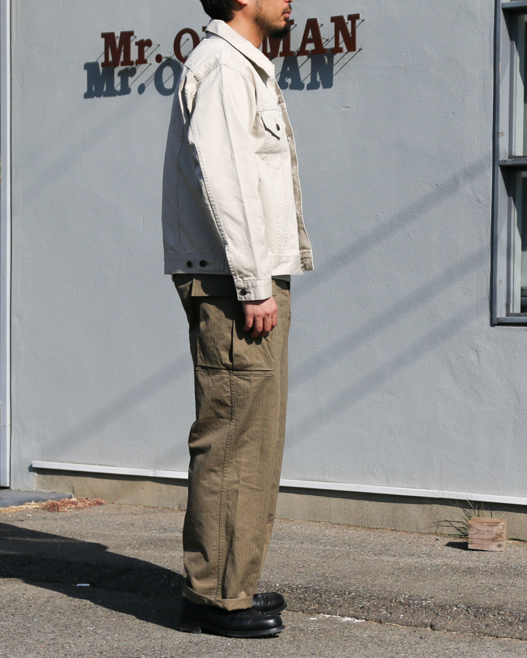 WORKERS ワーカーズ M43 Trousers Mod, Khaki Herringbone