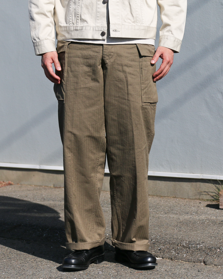 WORKERS ワーカーズ M43 Trousers Mod, Khaki Herringbone