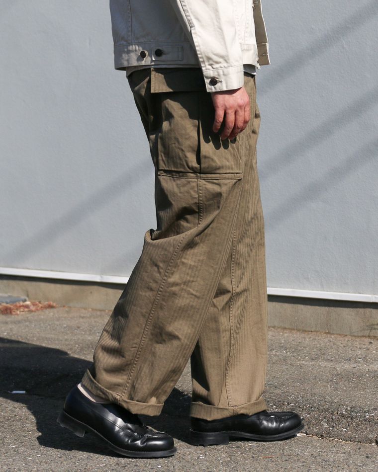 WORKERS ワーカーズ M43 Trousers Mod, Khaki Herringbone