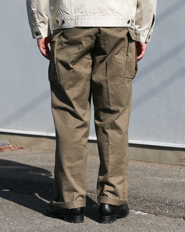 WORKERS ワーカーズ M43 Trousers Mod, Khaki Herringbone