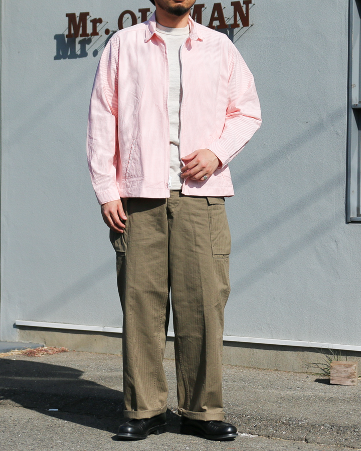 WORKERS ワーカーズ Swing Top, Supima OX, Orange Stripe