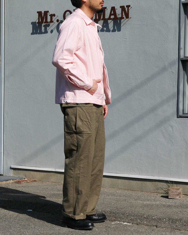 WORKERS ワーカーズ Swing Top, Supima OX, Orange Stripe