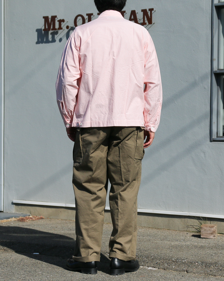 WORKERS ワーカーズ Swing Top, Supima OX, Orange Stripe