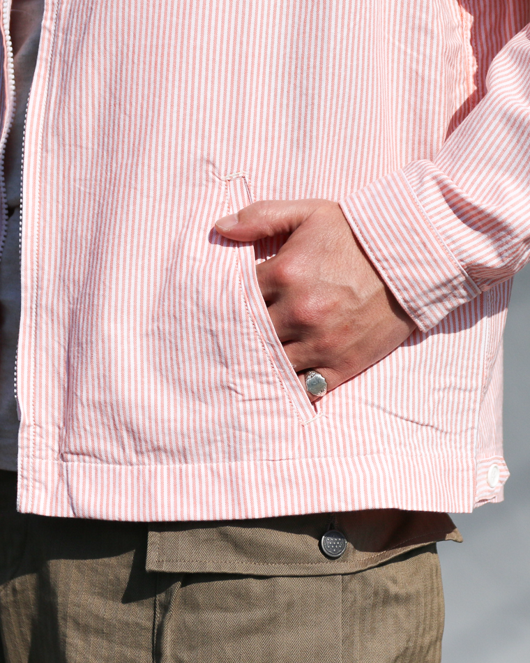 WORKERS ワーカーズ Swing Top, Supima OX, Orange Stripe