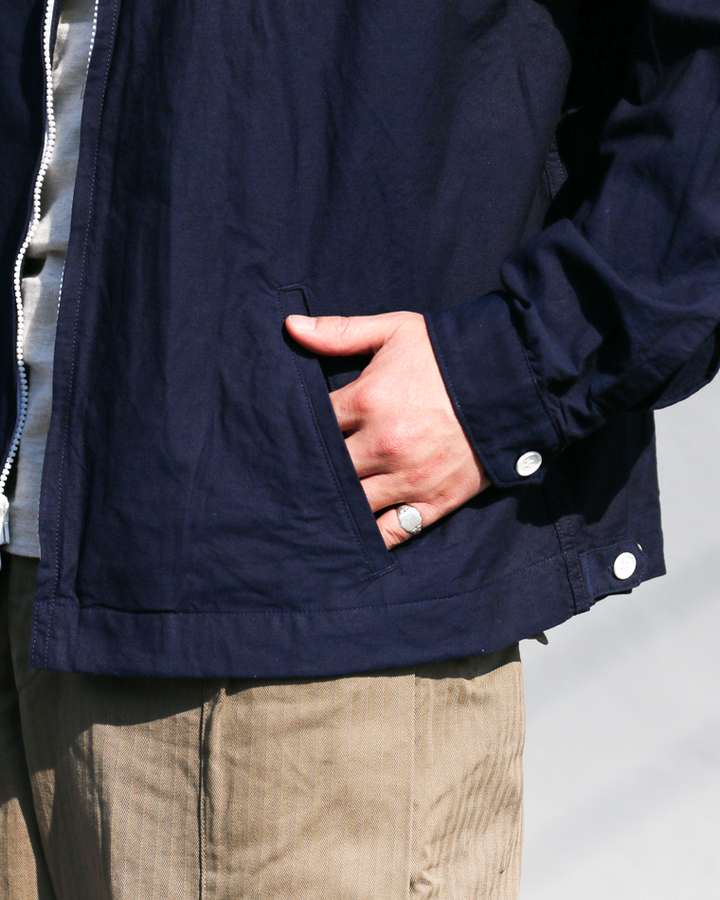 WORKERS ワーカーズ Swing Top, Combed OX, Solid Navy