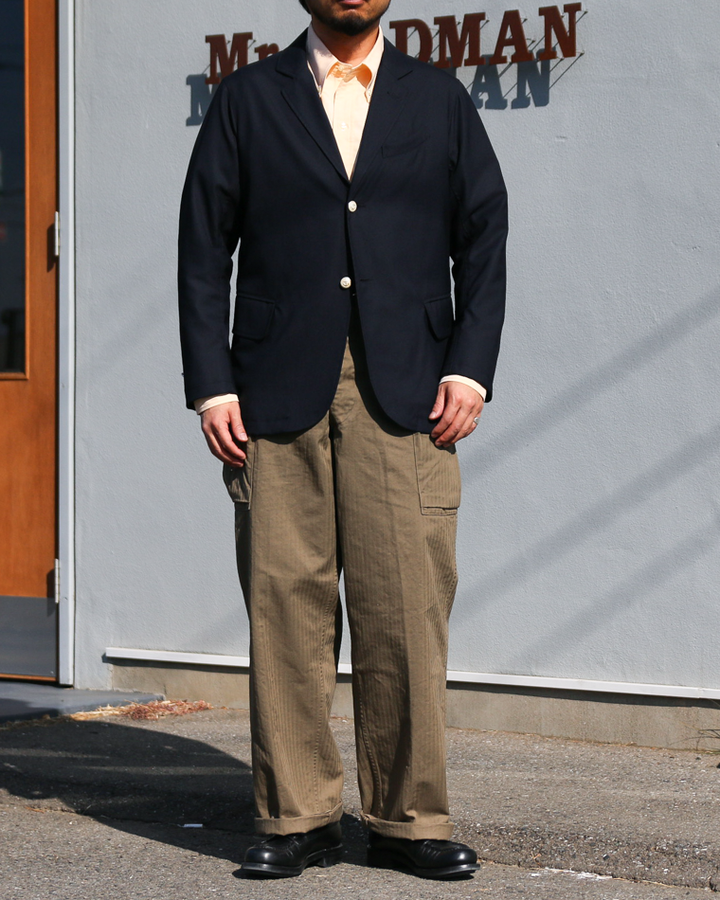 WORKERS ワーカーズ Moonglow Blazer, Combat Wool Tropical, Navy