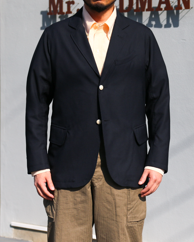 WORKERS ワーカーズ Moonglow Blazer, Combat Wool Tropical, Navy
