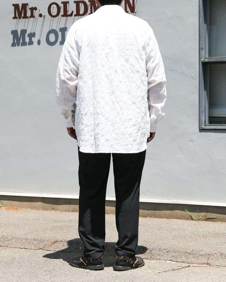MASTER&amp;CO SHIRRING COTTON WIDE PLAIN SHIRT White