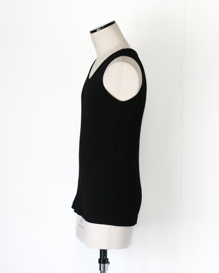 Velva Sheen  1PAC RIB TANKTOP MADE IN USA Black