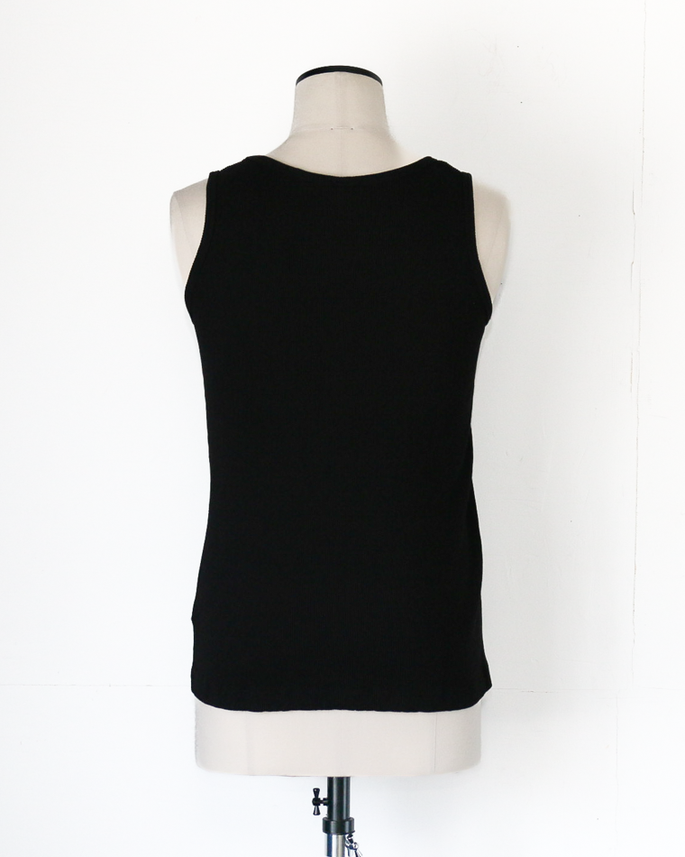 Velva Sheen  1PAC RIB TANKTOP MADE IN USA Black