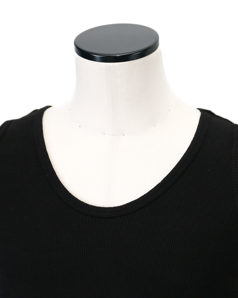 Velva Sheen  1PAC RIB TANKTOP MADE IN USA Black
