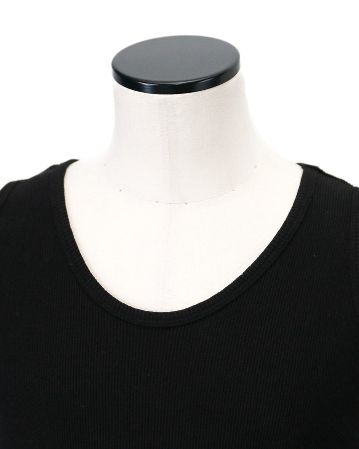Velva Sheen  1PAC RIB TANKTOP MADE IN USA Black