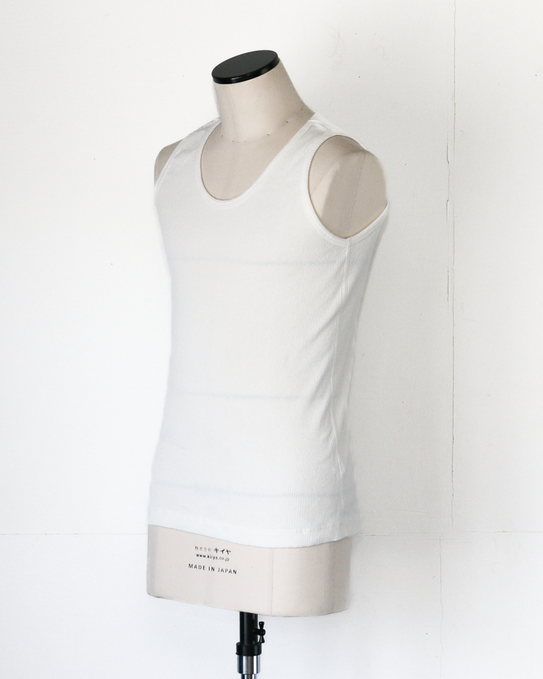 Velva Sheen  1PAC RIB TANKTOP MADE IN USA White