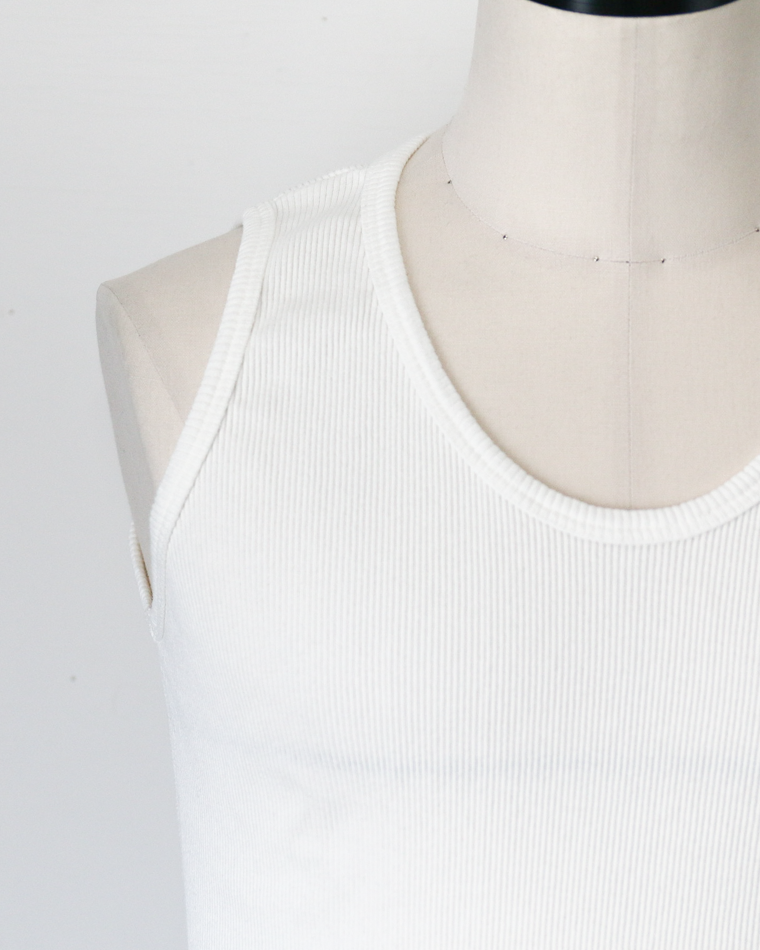 Velva Sheen  1PAC RIB TANKTOP MADE IN USA White