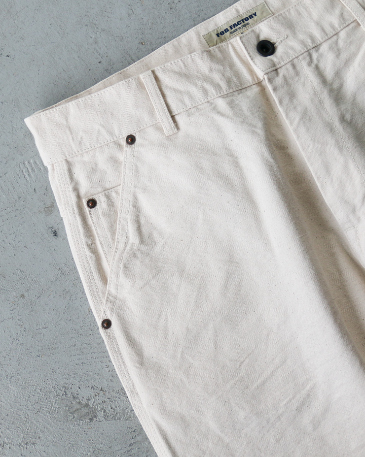 FOB factory エフオービーファクトリー F0530 COTTON DUCK WORK PANTS Ecru