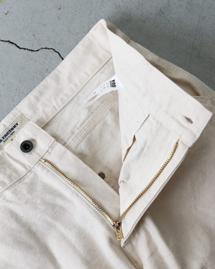 FOB factory エフオービーファクトリー F0530 COTTON DUCK WORK PANTS Ecru
